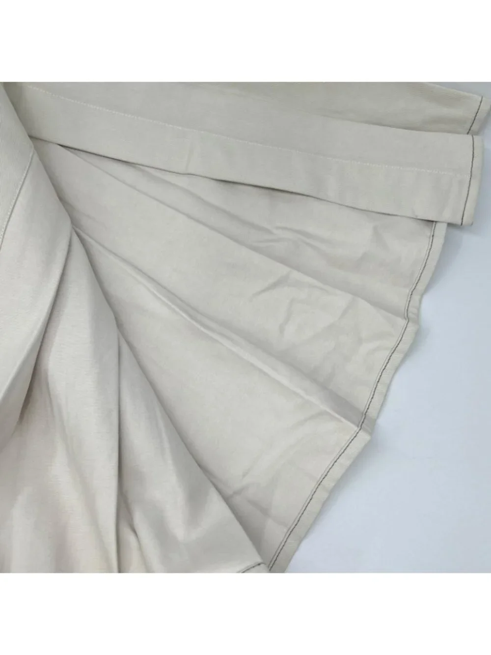 Chanel Coco Button Cotton Pleated Skirt 34